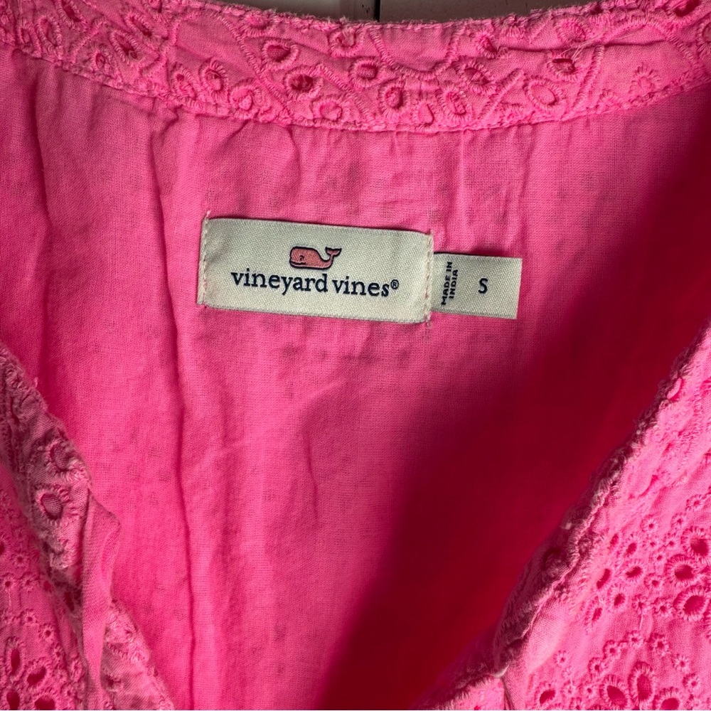 Vineyard Vines Women's Pink Eyelet  Sleeveless Tiered Top Size S - Picture 6 of 13